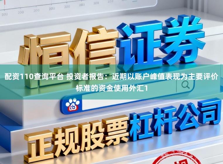 配资110查询平台 投资者报告：近期以账户峰值表现为主要评价标准的资金使用外汇1